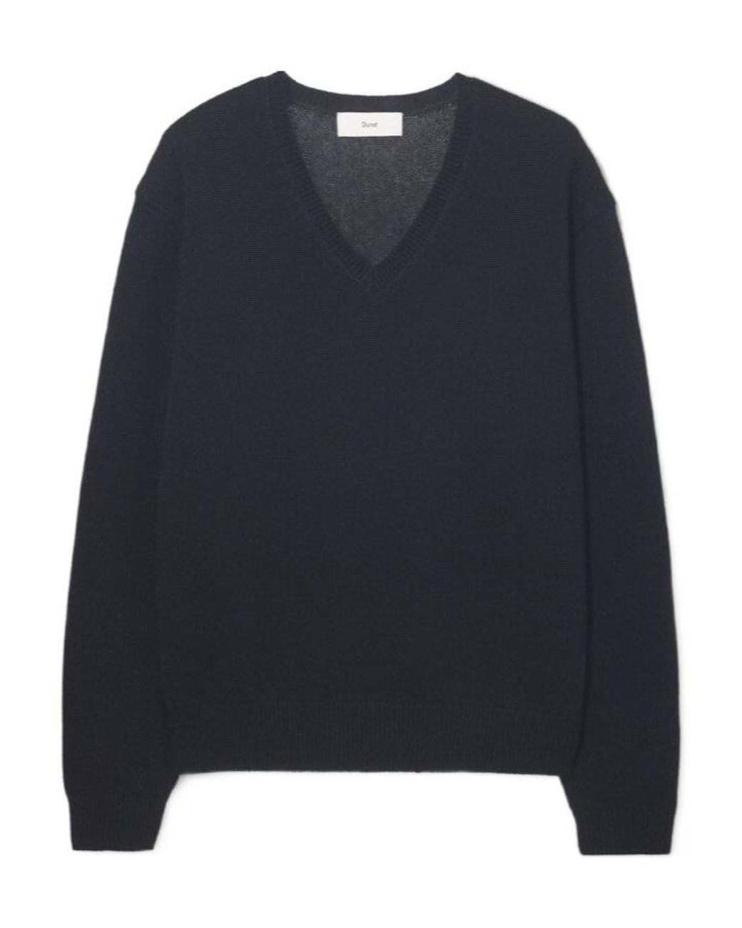 DUNST Blue Cashmere V-Neck Knitted Sweater for men