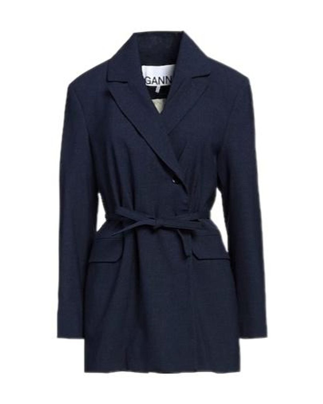 Ganni Blue Double-Breasted Suit