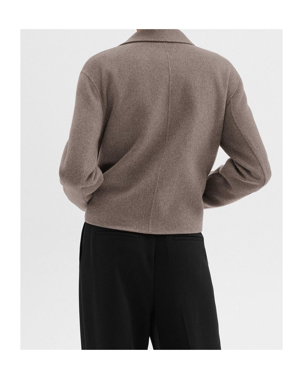 Theory Gray Double-Sided Wool Cashmere Casual Cardigan Jacket