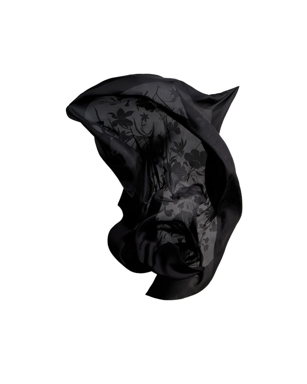 Gucci Black Flora Devoré Shawl