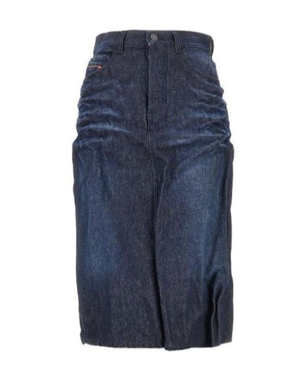 DIESEL Blue Back Slit Midi Skirt