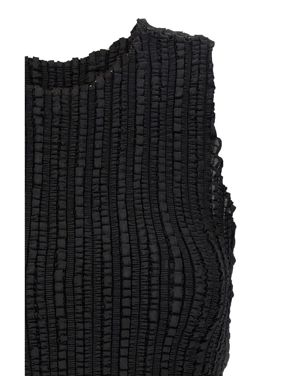 Issey Miyake Black Jellyfish Pleated Tank Top