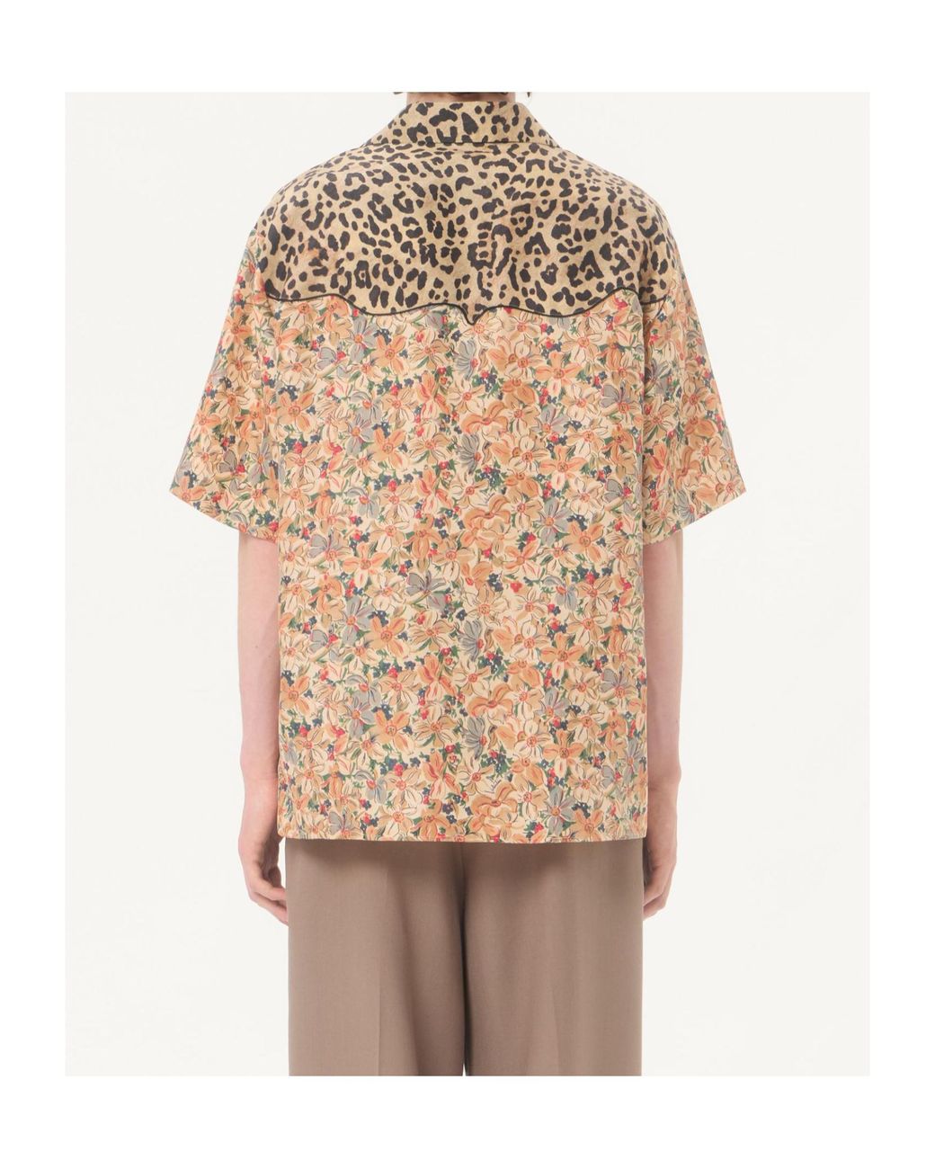 Valentino Natural Pattern-Printed Short-Sleeved Shirt for men