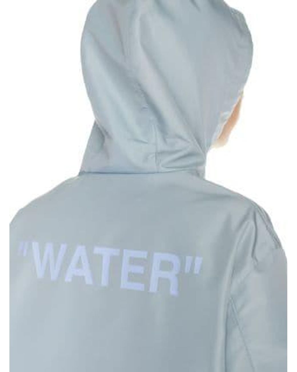Off-White c/o Virgil Abloh Blue Quote Zip-Up Hooded Windbreaker for men
