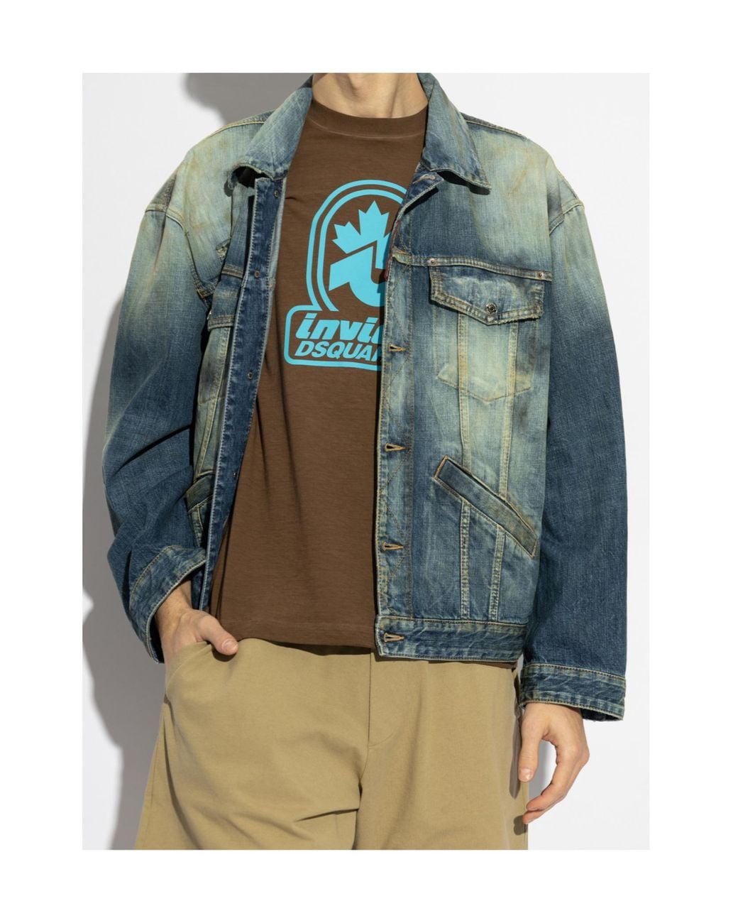 DSquared² Blue Long Sleeved Denim Jacket for men