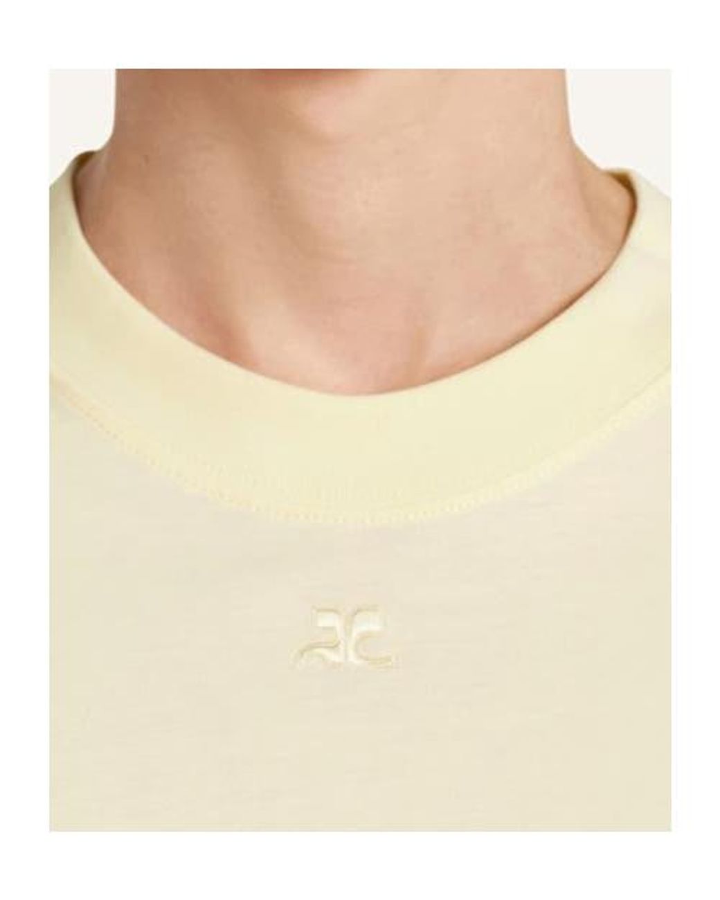 Courreges White Courrèges Ac-Logo Crewneck T-Shirt for men