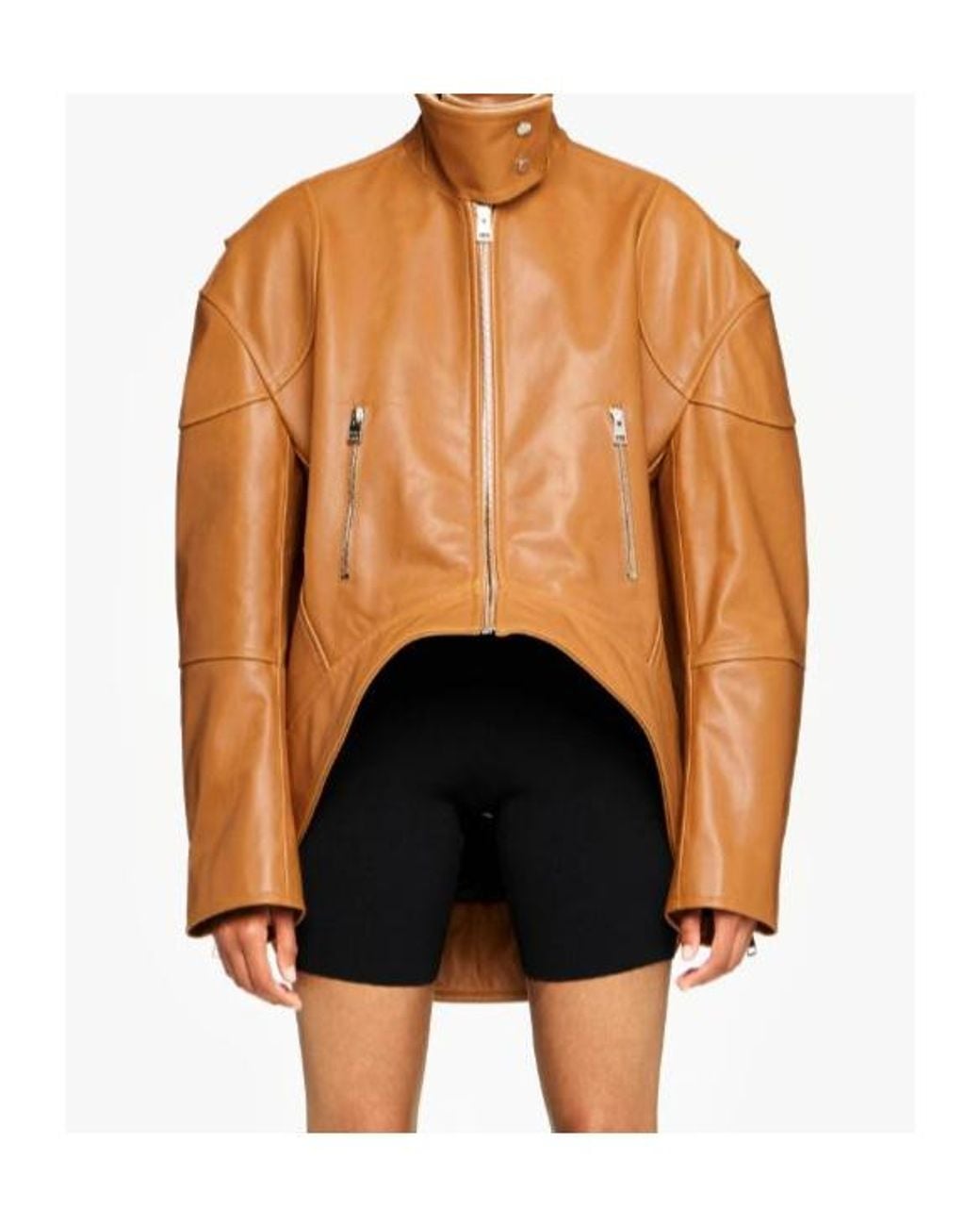 J.W. Anderson Black Curved Leather Jacket