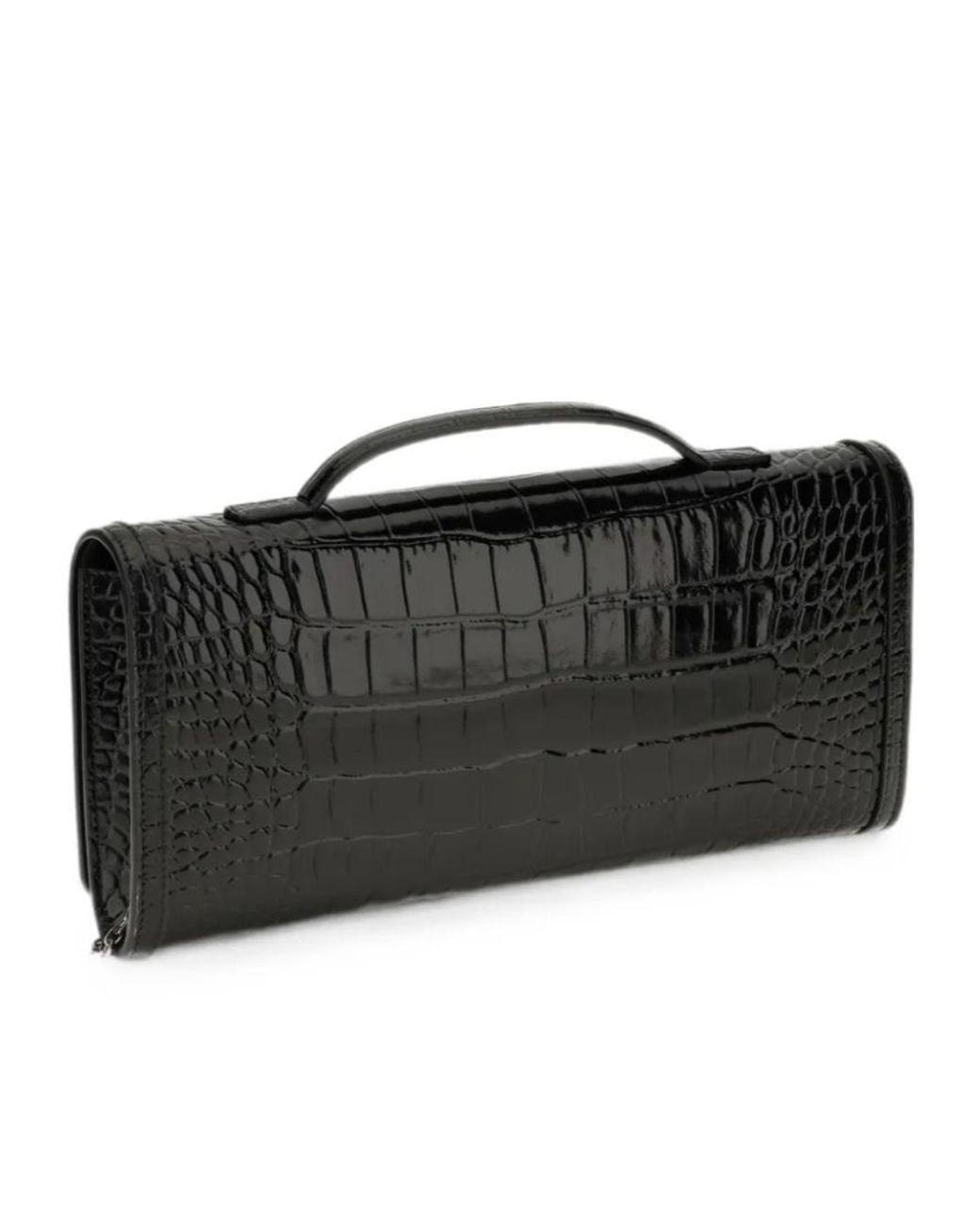 Roger Vivier Black Belle Vivier Top Handle Clutch Bag