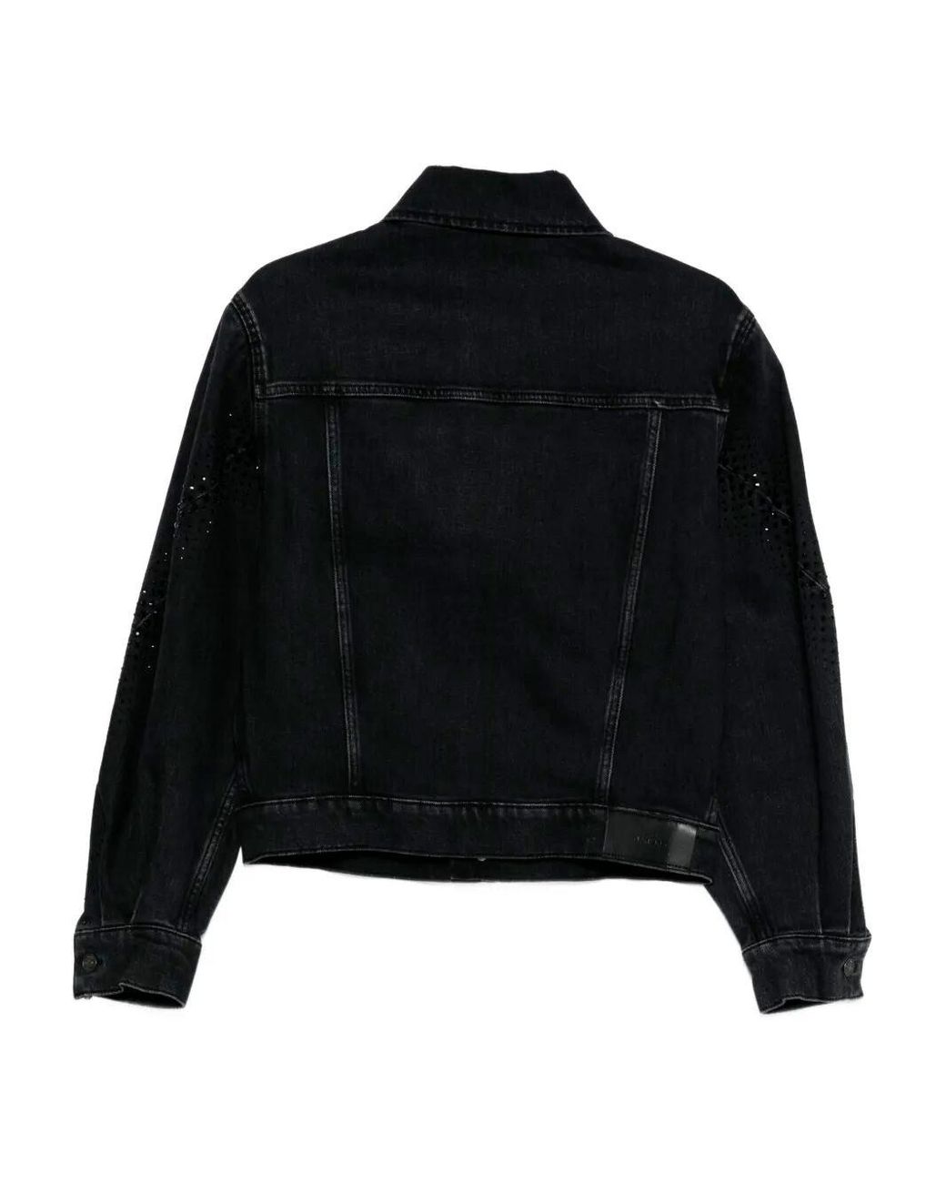 7 For All Mankind Black Twisted Crystal Jacket