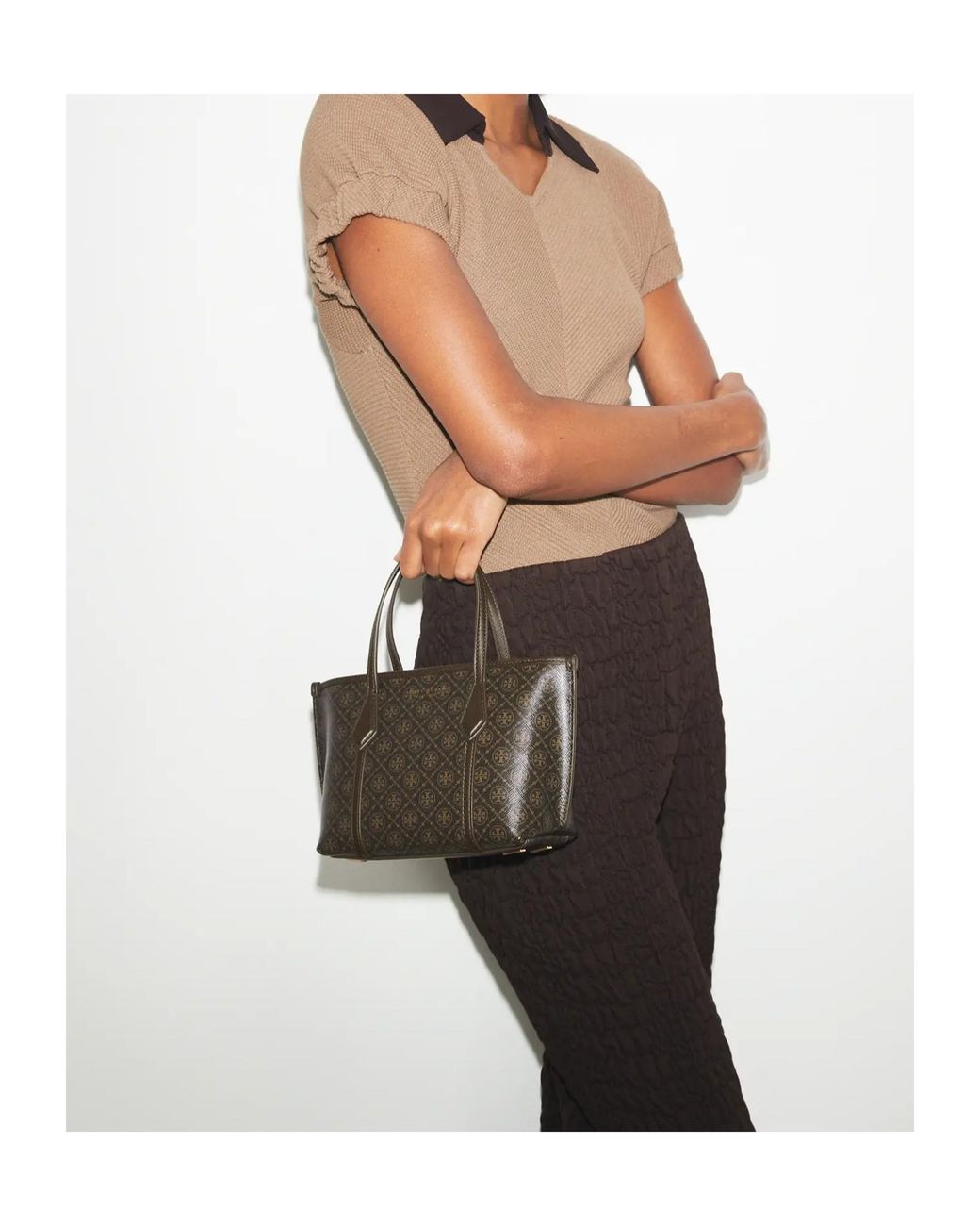 Tory Burch Brown Perry Mini Tote