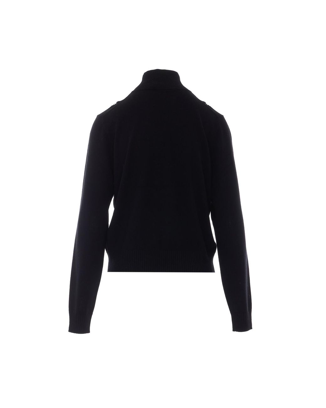 Zimmermann Black Lace Trim Turtleneck Knitted Sweater