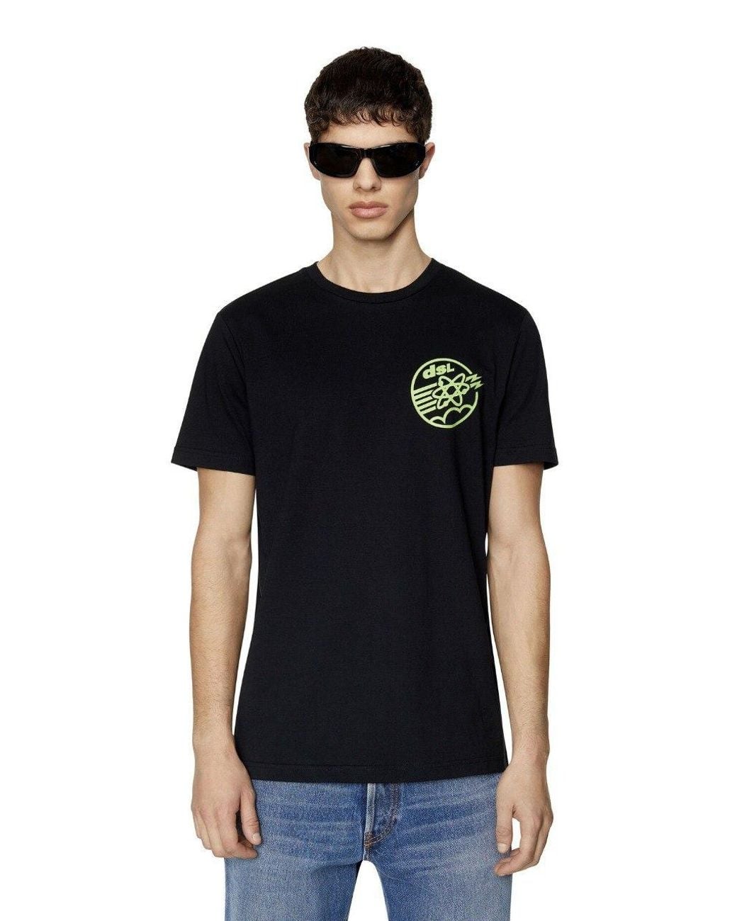 DIESEL Black T-Diegor-E7 Crew-Neck T-Shirt for men