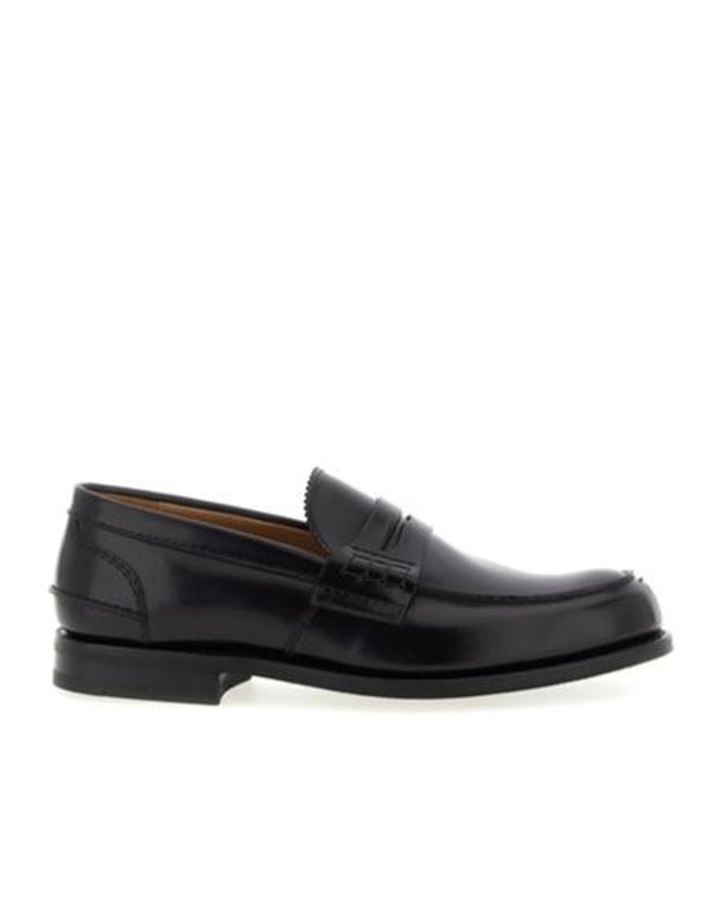 Church's Black Almond Toe Flat Loafers for men
