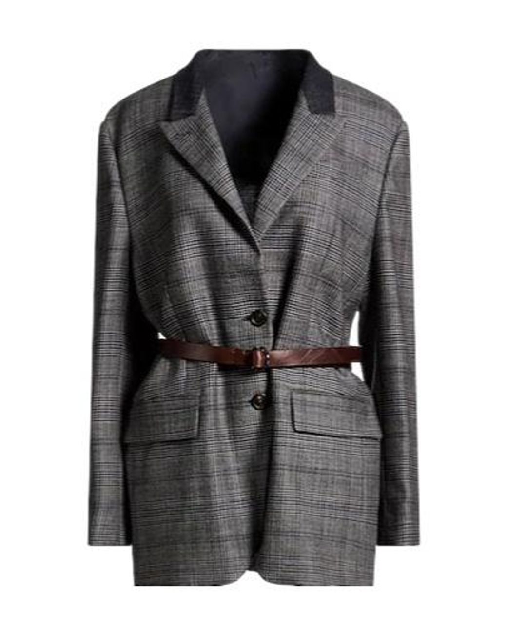 Brunello Cucinelli Gray Plaid Blazer