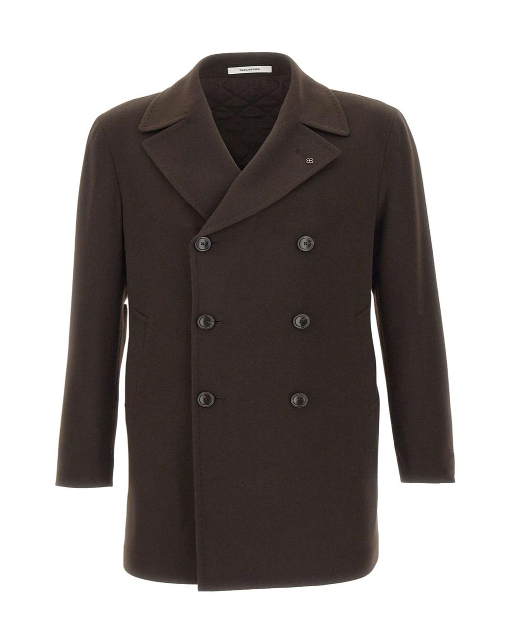 Tagliatore Black Stephan Double-Breasted Coat for men