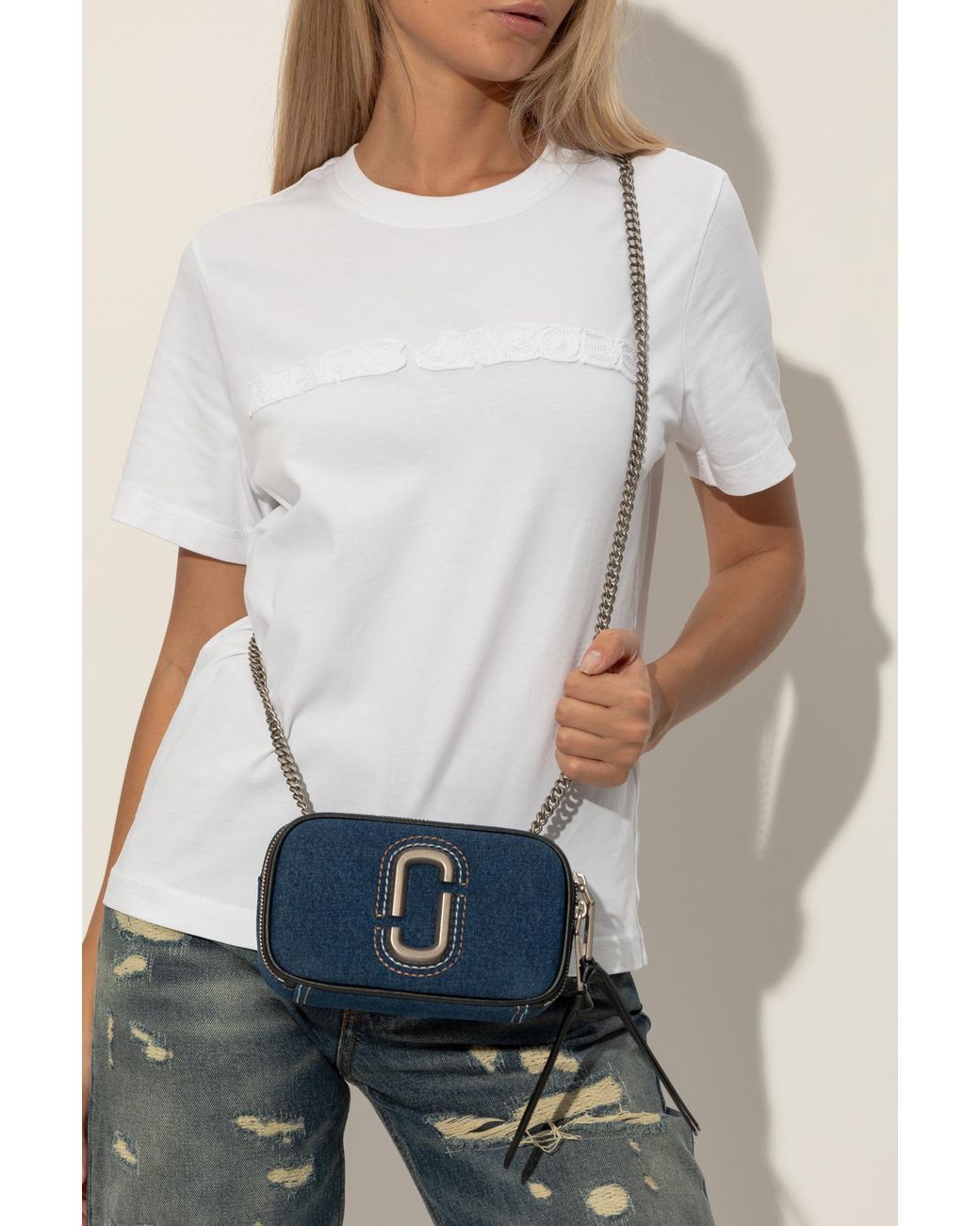 Marc Jacobs Blue The Denim Chain Snapshot Crossbody Bag