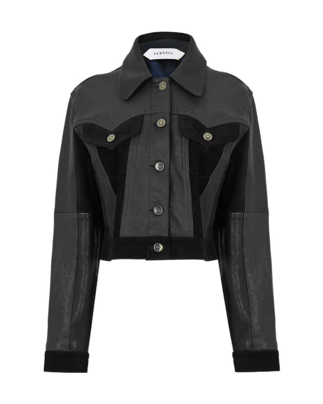 Versace Black Leather Slim Blouson