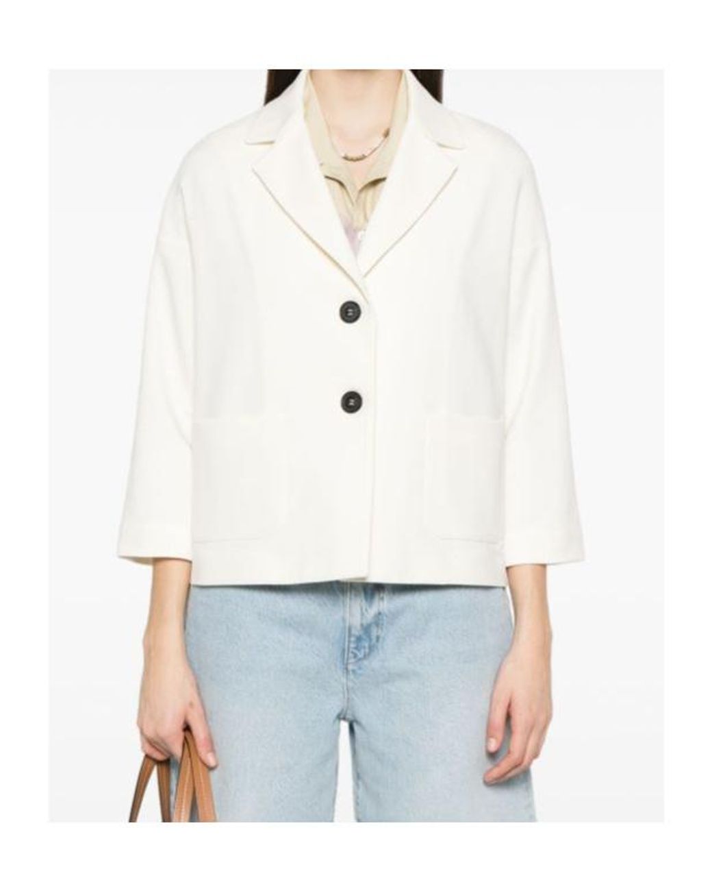 Circolo 1901 White Boxy Two-Button Blazer