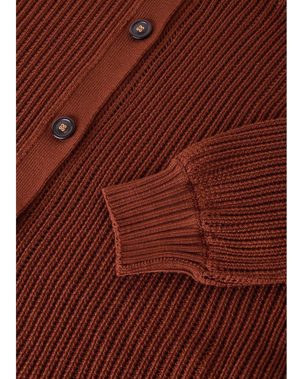 Loro Piana Brown Buttoned V-Neck Cardigan