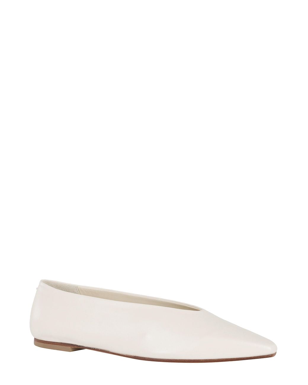 Aeyde White Pointed-Toe Ballet Flats
