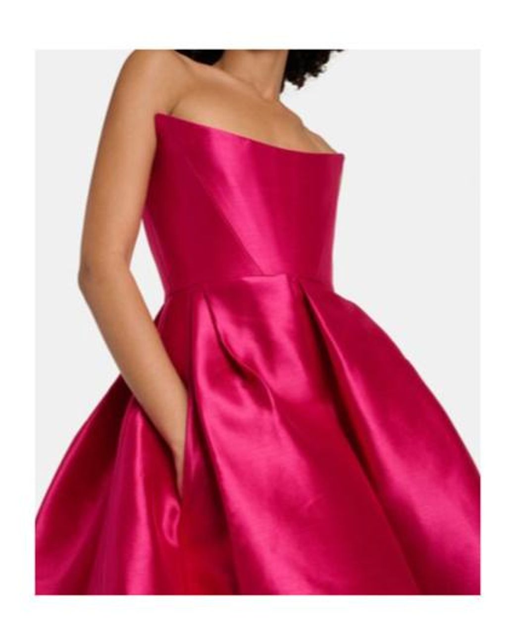 Alex Perry Red Strapless Midi Dress