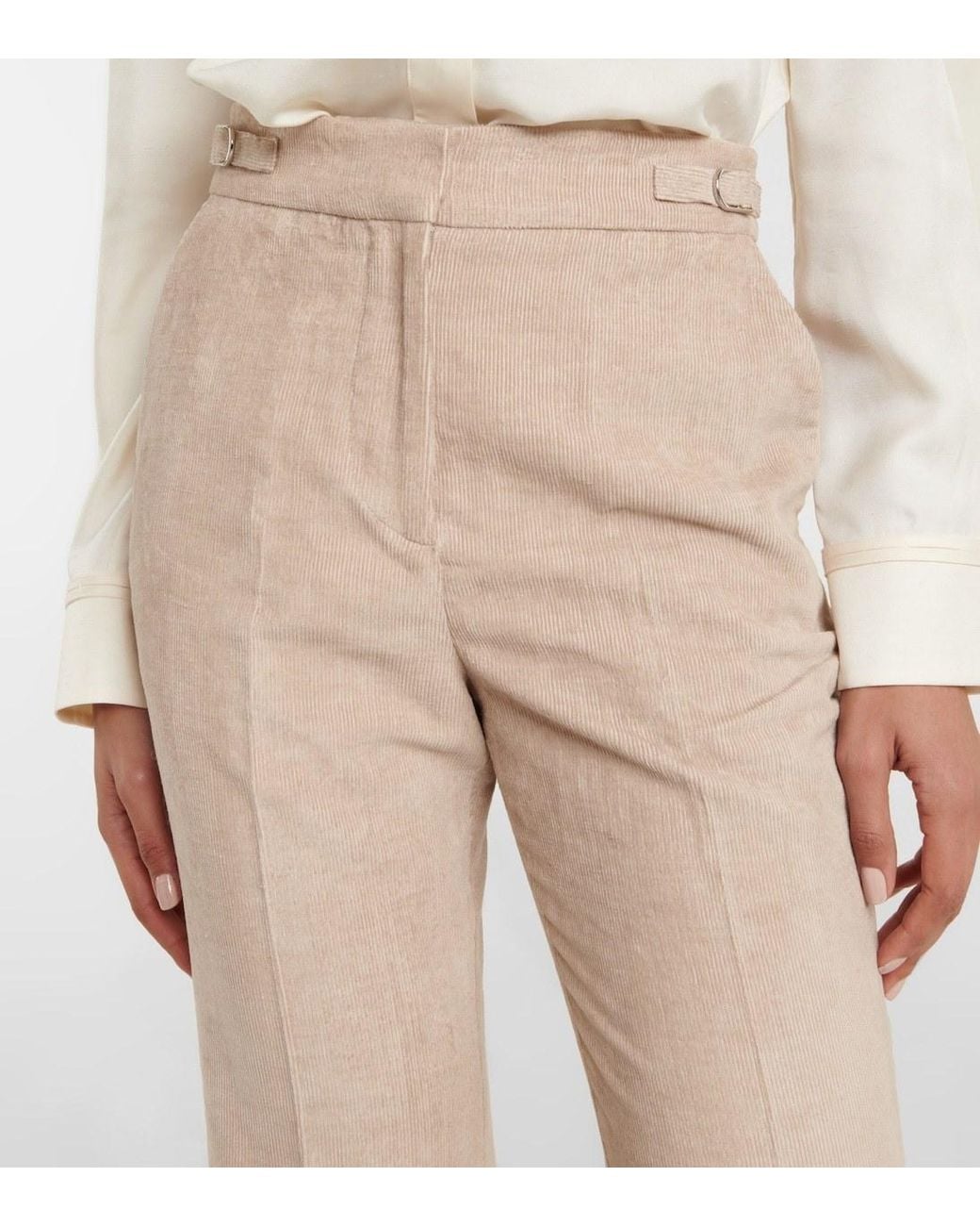 Gabriela Hearst Natural High-Waisted Flared Pants