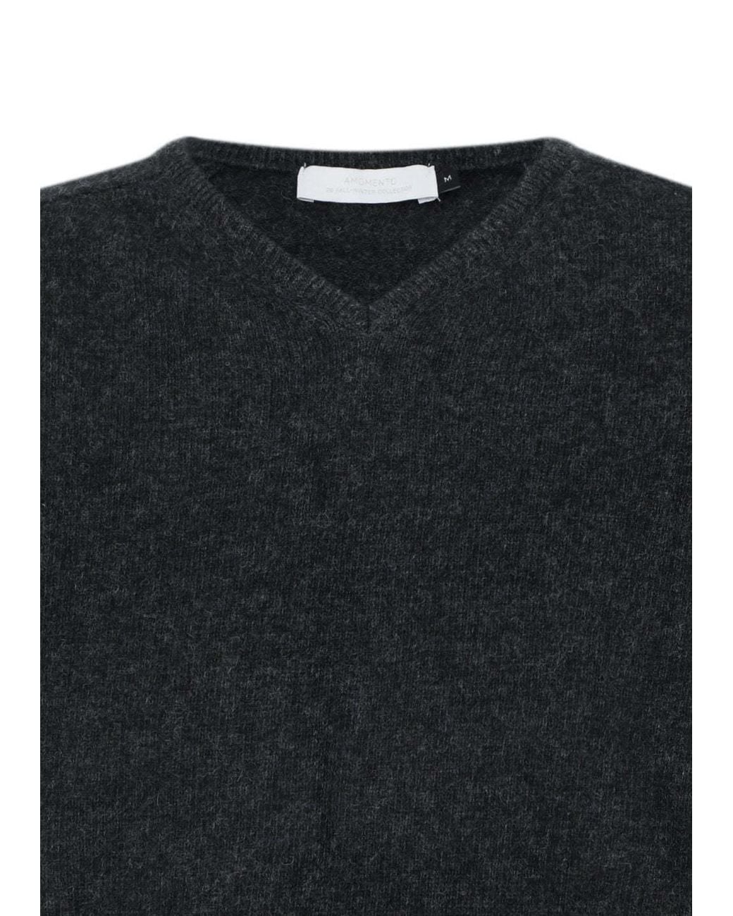 Amomento Blue V-Neck Knit Top for men