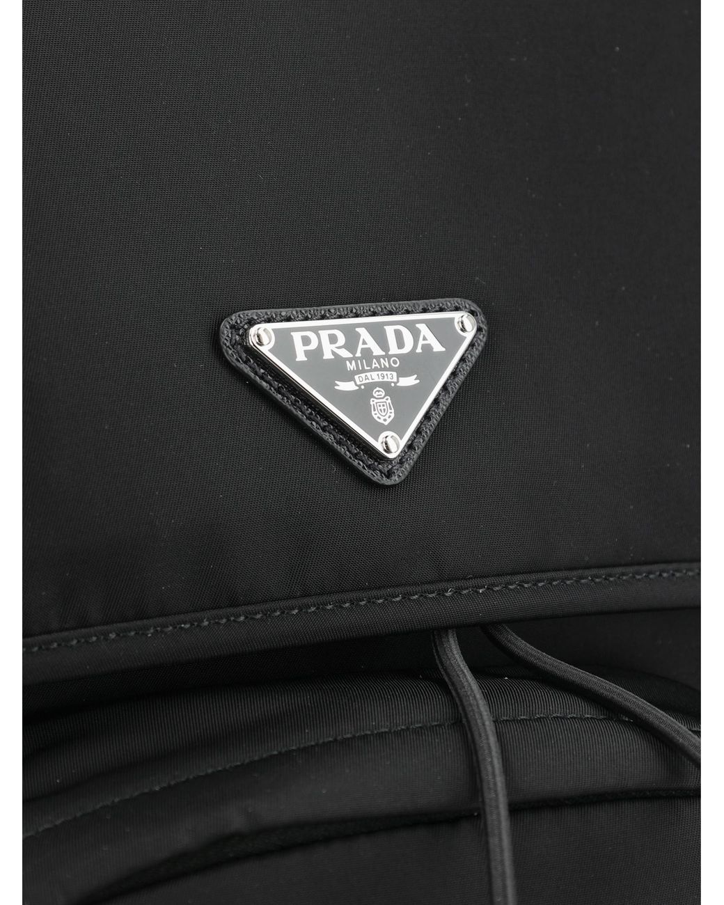 Prada Black Logo Backpack for men