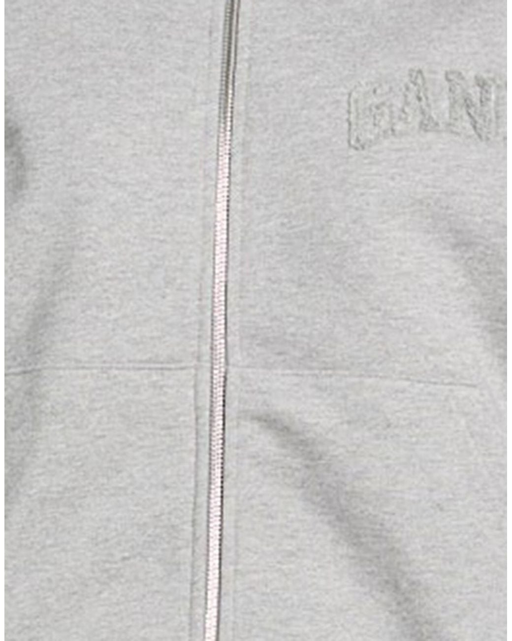Ganni Gray Solid-Colored Hooded Jacket