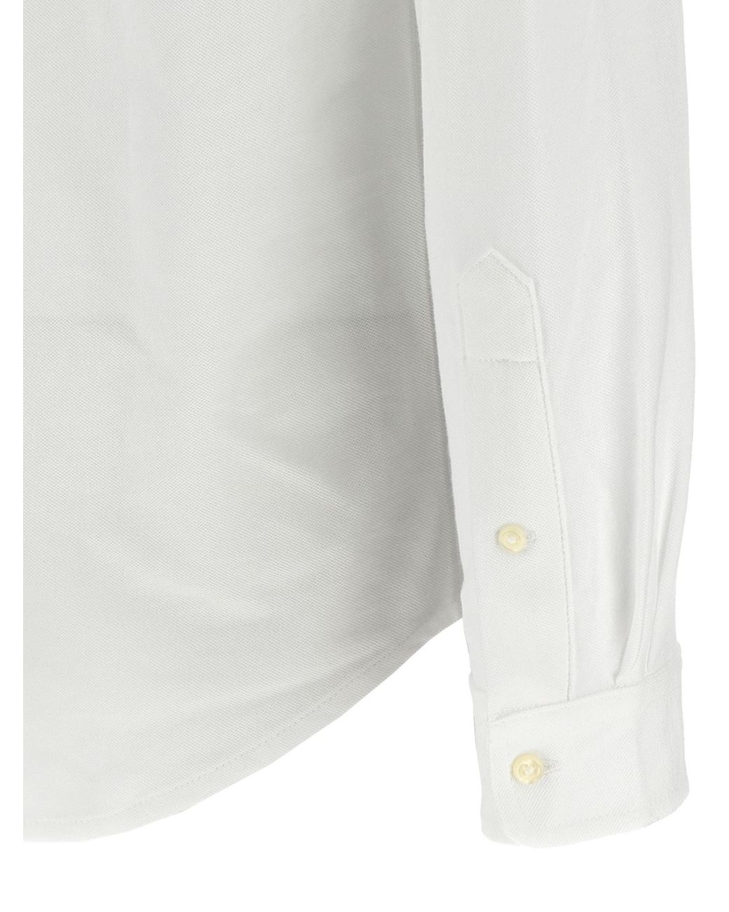 Ralph Lauren White Polo Pony Embroidered Buttoned Shirt for men