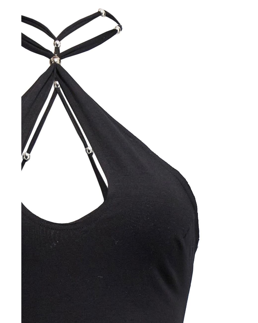 ROTATE BIRGER CHRISTENSEN Black Halterneck Fringed Mini Dress