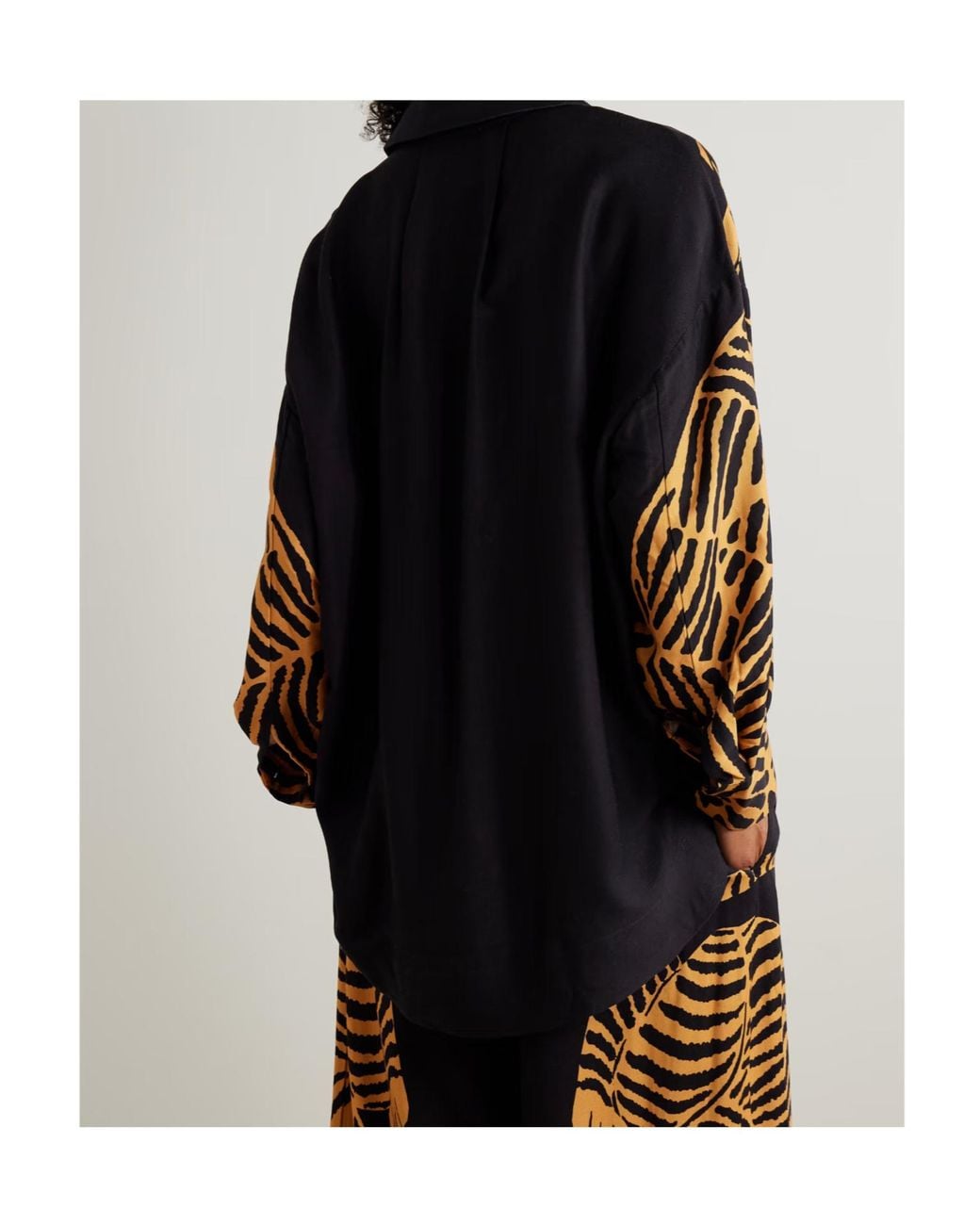 Farm Rio Black Tiger-Print Shirt