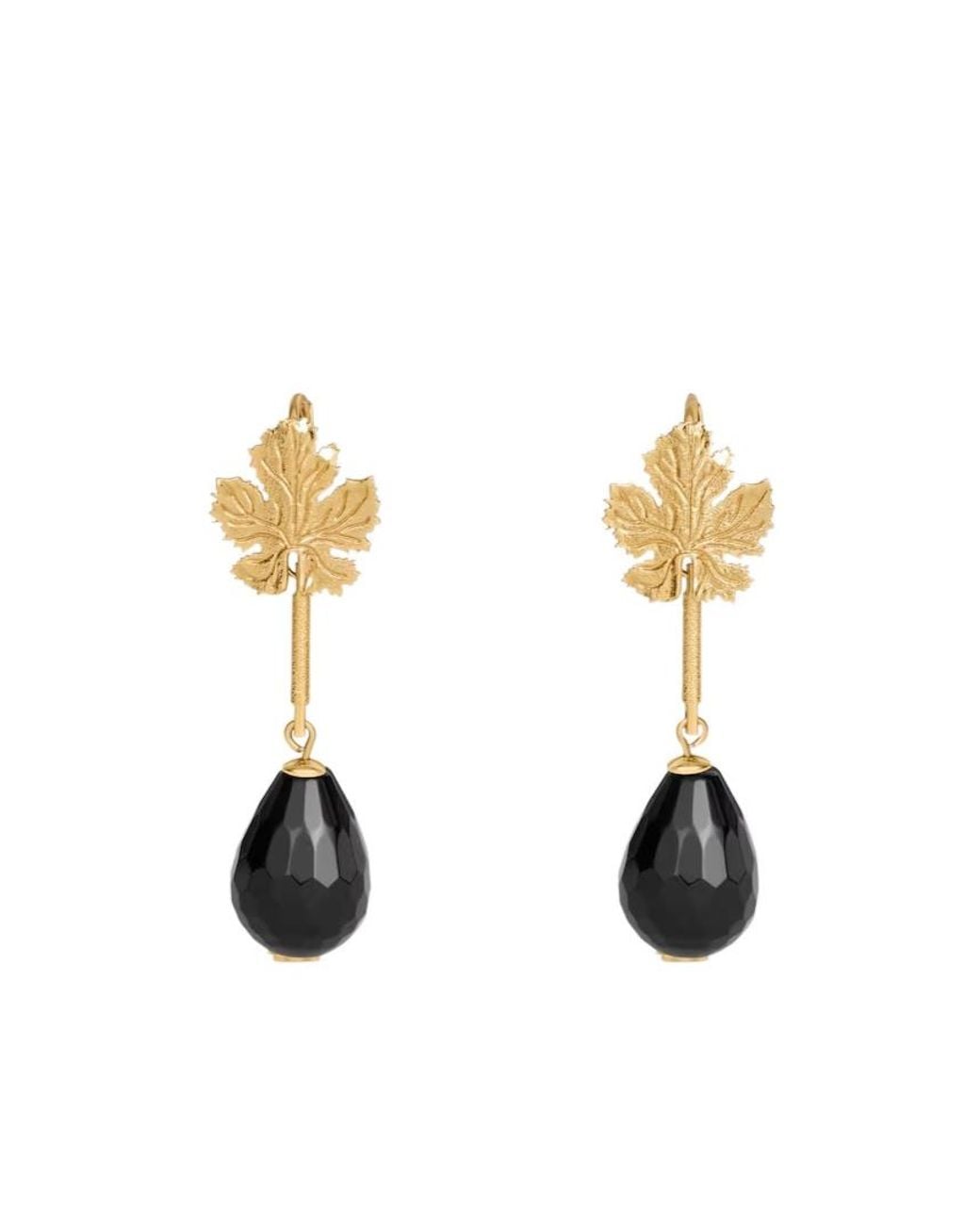 Céline Metallic Thumb Leaf Earring
