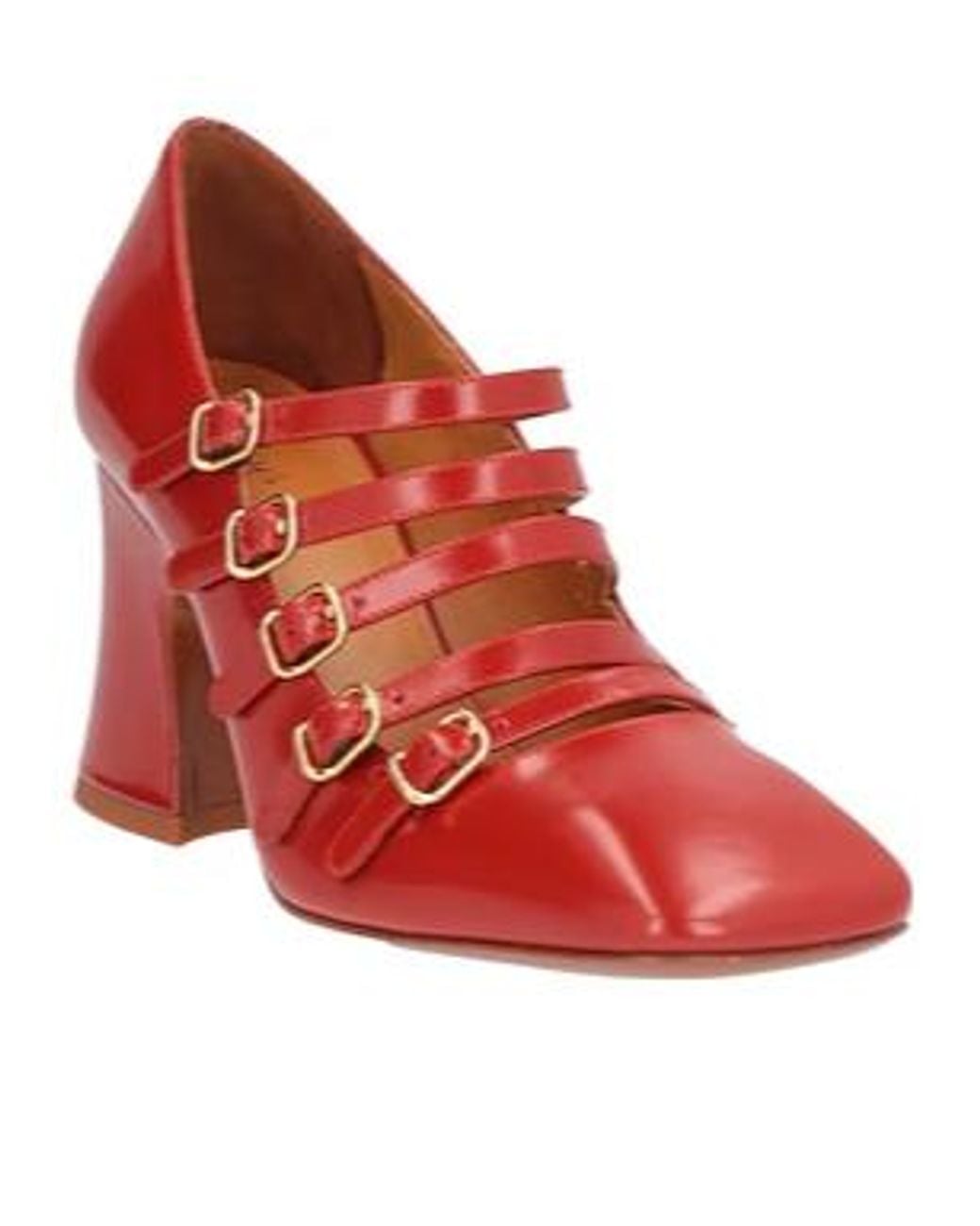 Chloé Red Minimalist Mary Jane Shoes