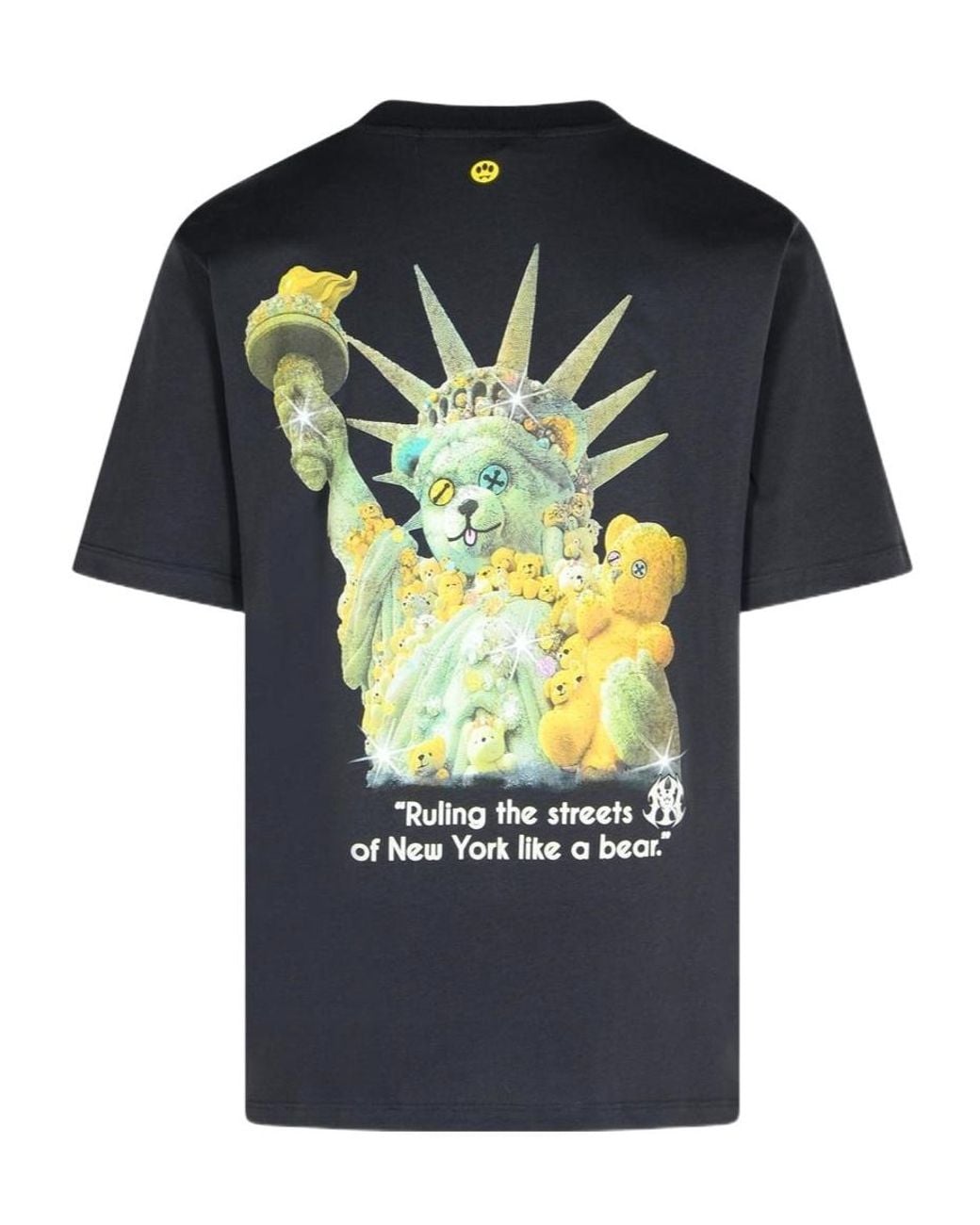 Barrow Black Bear Printed Crewneck T-Shirt for men