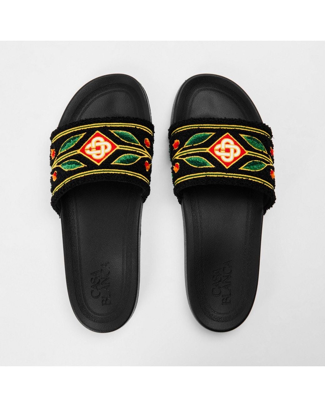 Casablanca Black Logo Slippers for men