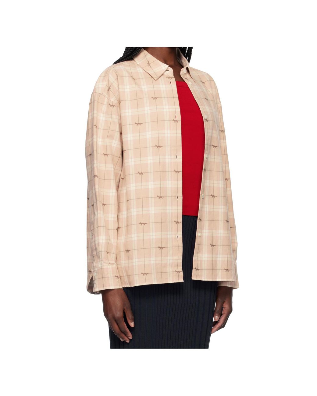 Maison Kitsuné Natural Maison Kitsuné Light Checked Overshirt