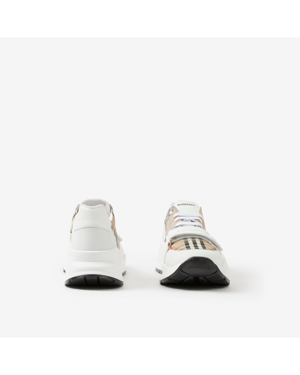 Burberry White Vintage Check-Pattern Sneakers for men