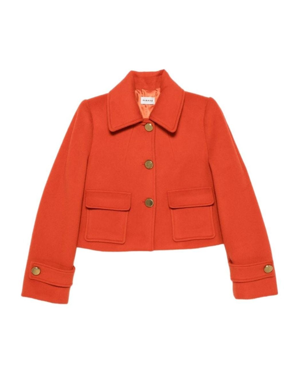 P.A.R.O.S.H. Red Button-Up Cropped Jacket