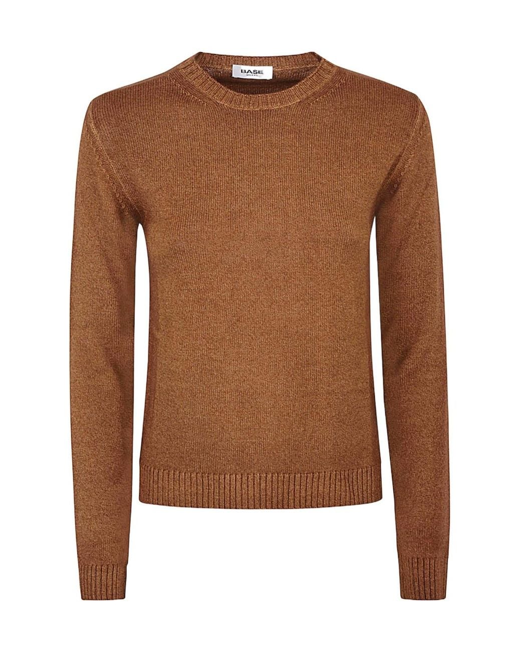 Baserange Brown Crew Neck Long Sleeve Sweater