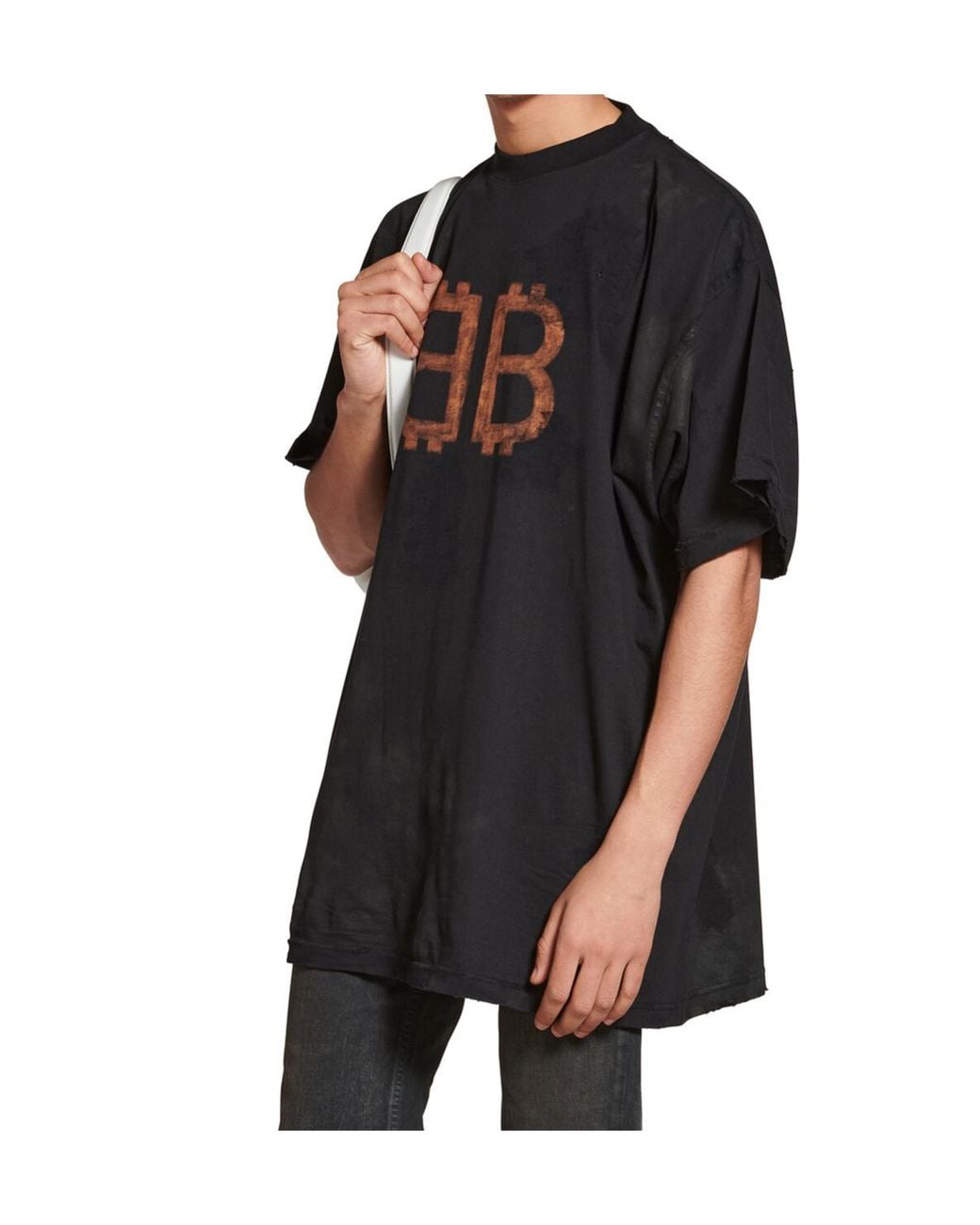 Balenciaga Black T-Shirt Crypto Oversize for men