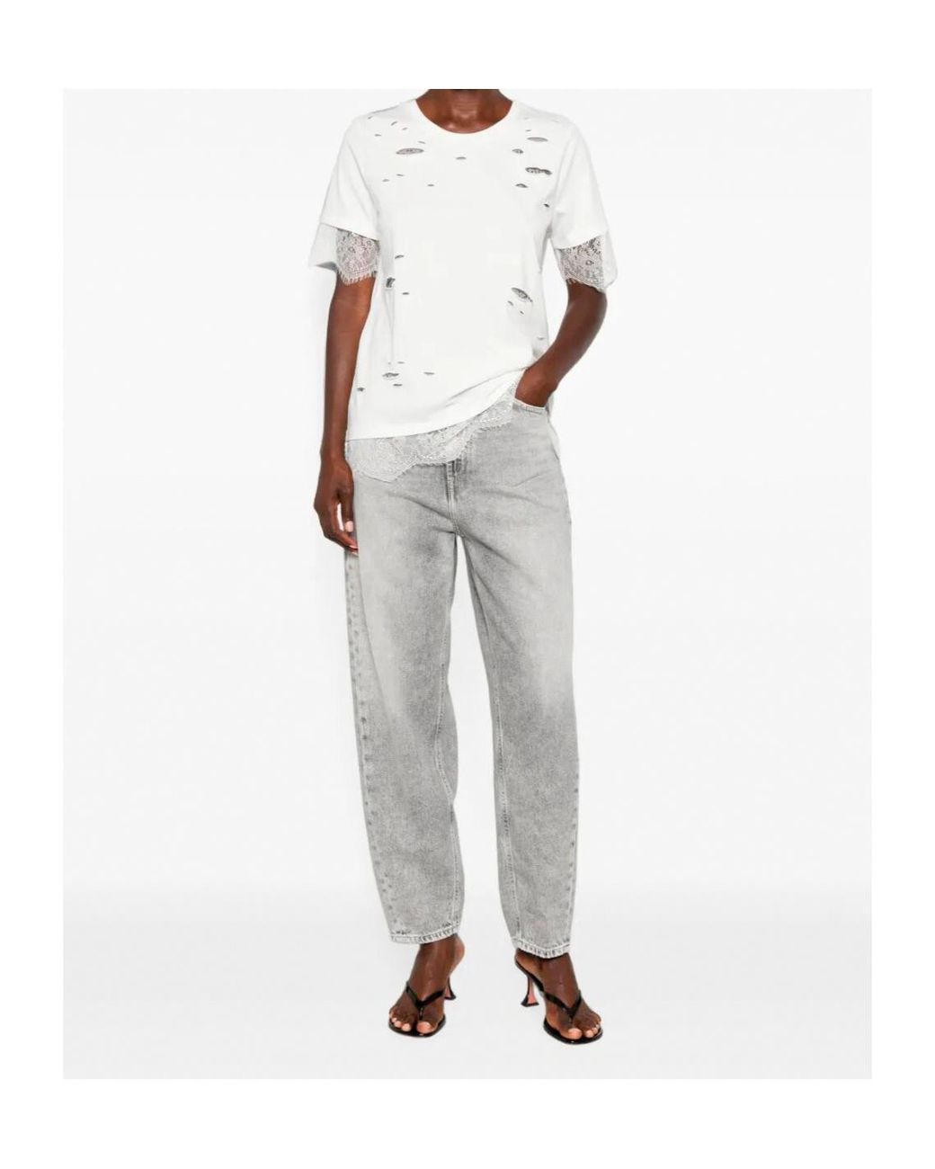 Dondup Gray Bessie Logo Patch Jeans