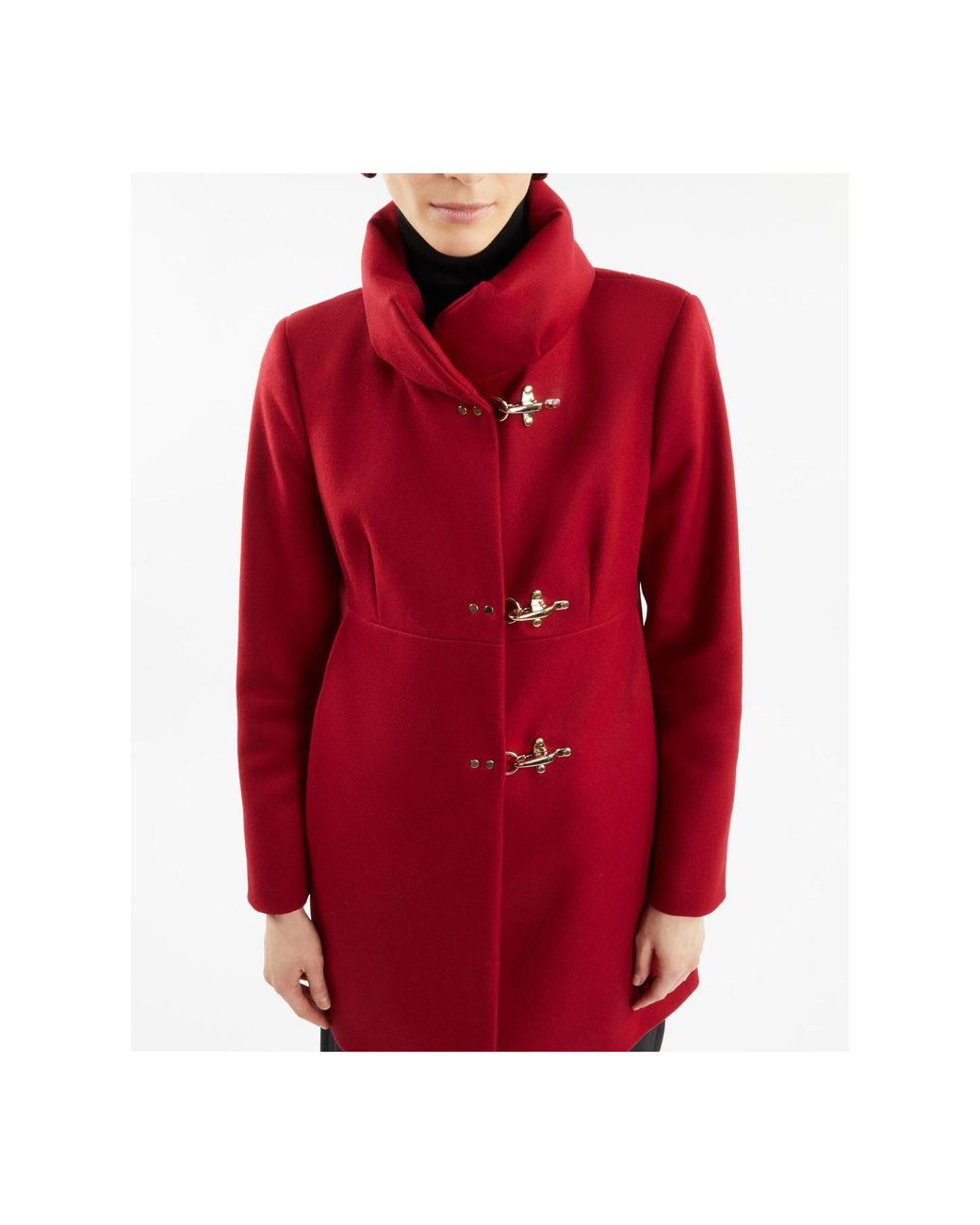 Fay Red Virginia Hook-Closure Coat