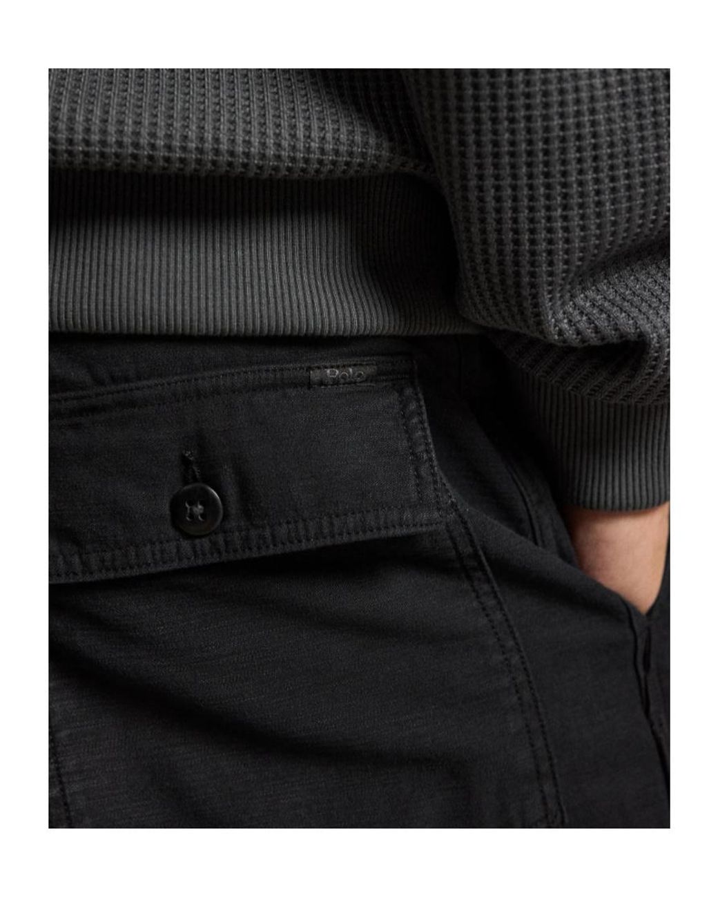 Polo Ralph Lauren Black Patch-Pocket Trousers for men