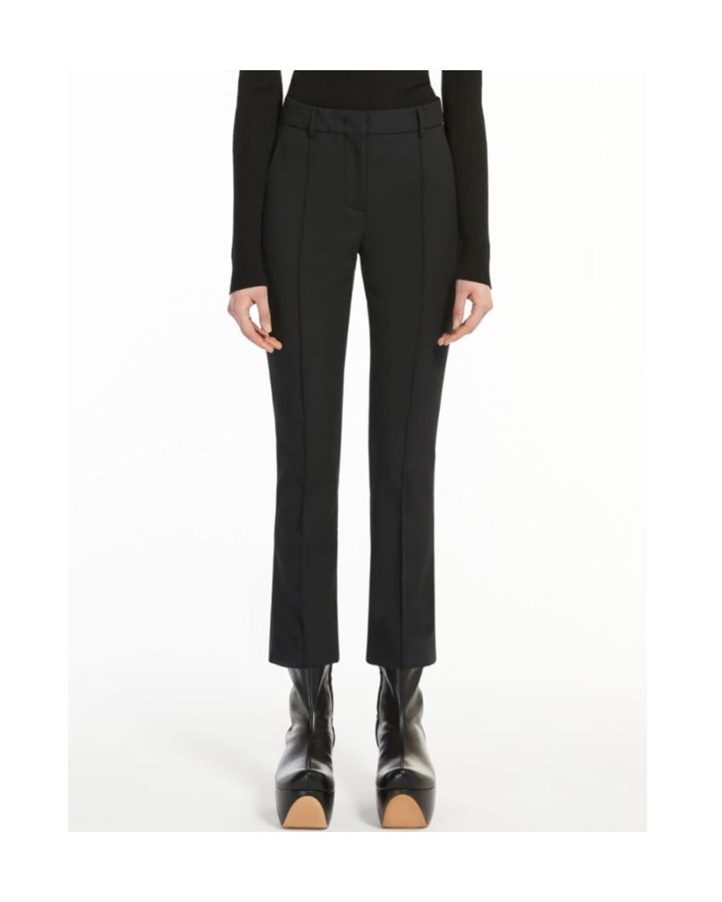 Sportmax Black Straight Leg Tailored Pants