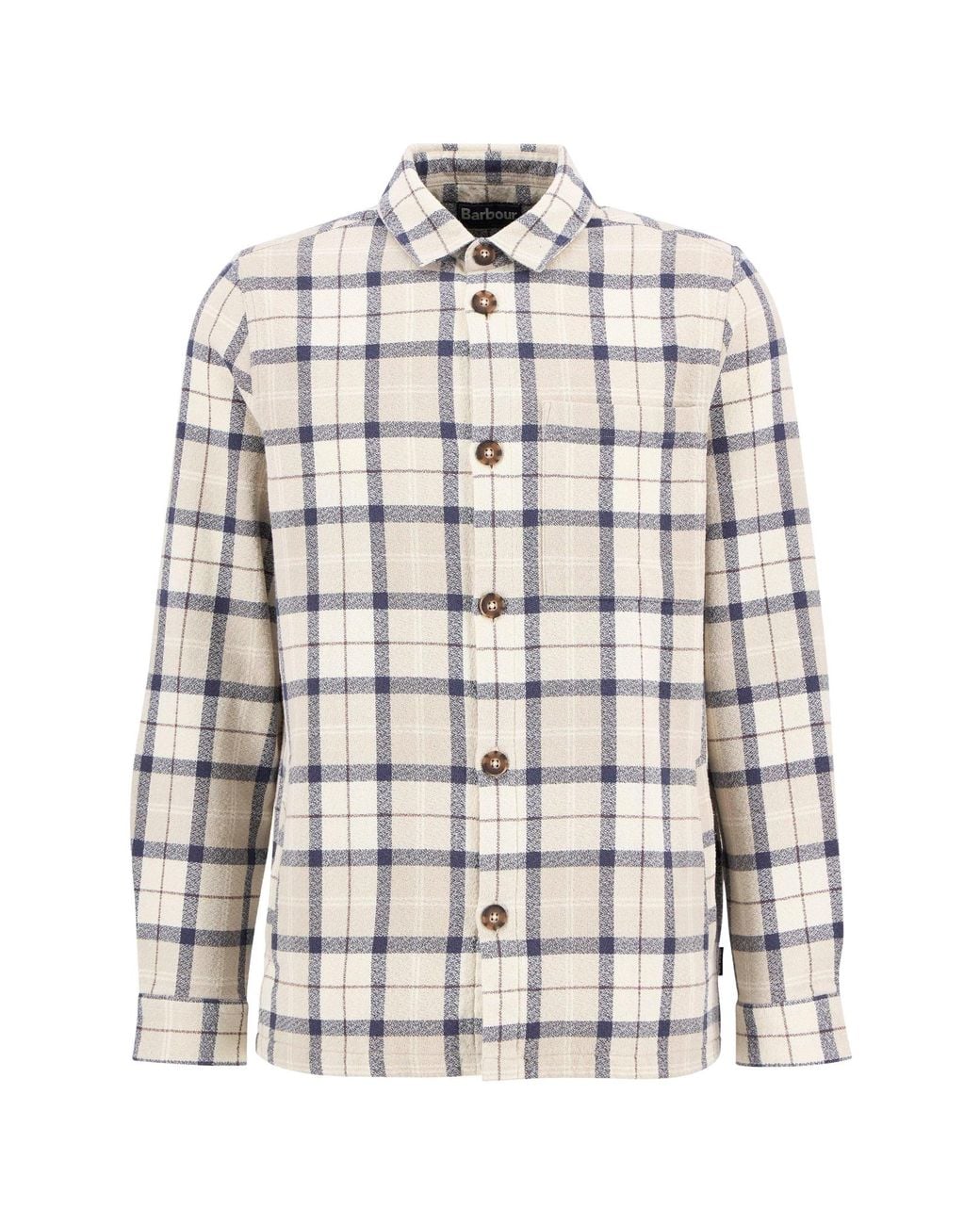 Barbour White Plaid Shirt-Style Casual Jacket for men
