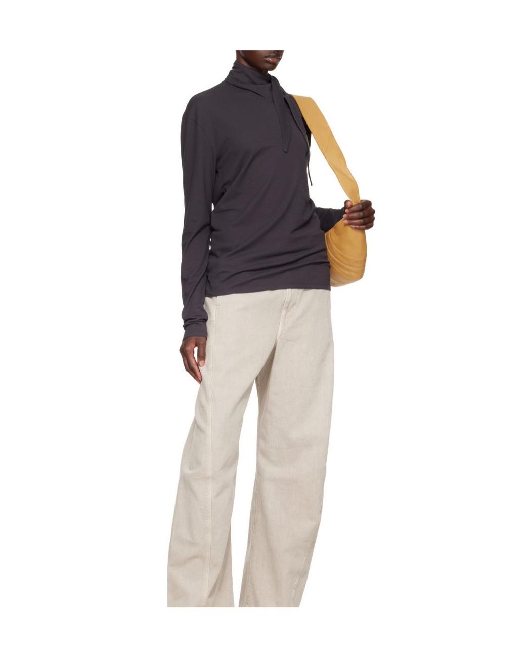 Lemaire Blue Tie-Fastening T-Shirt