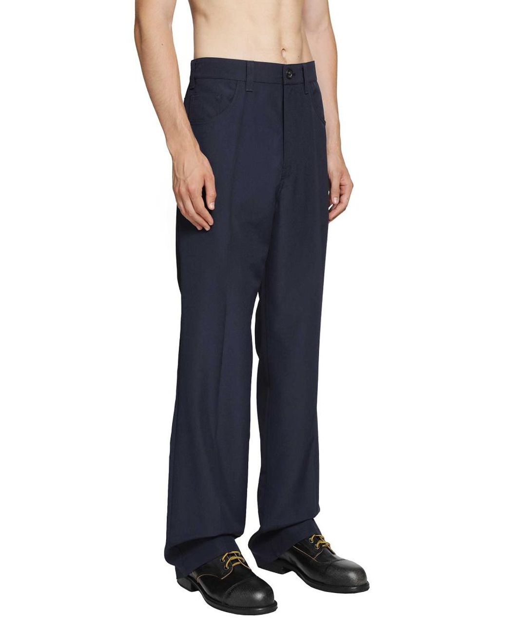Marni Blue Five-Pocket Flared Trousers for men