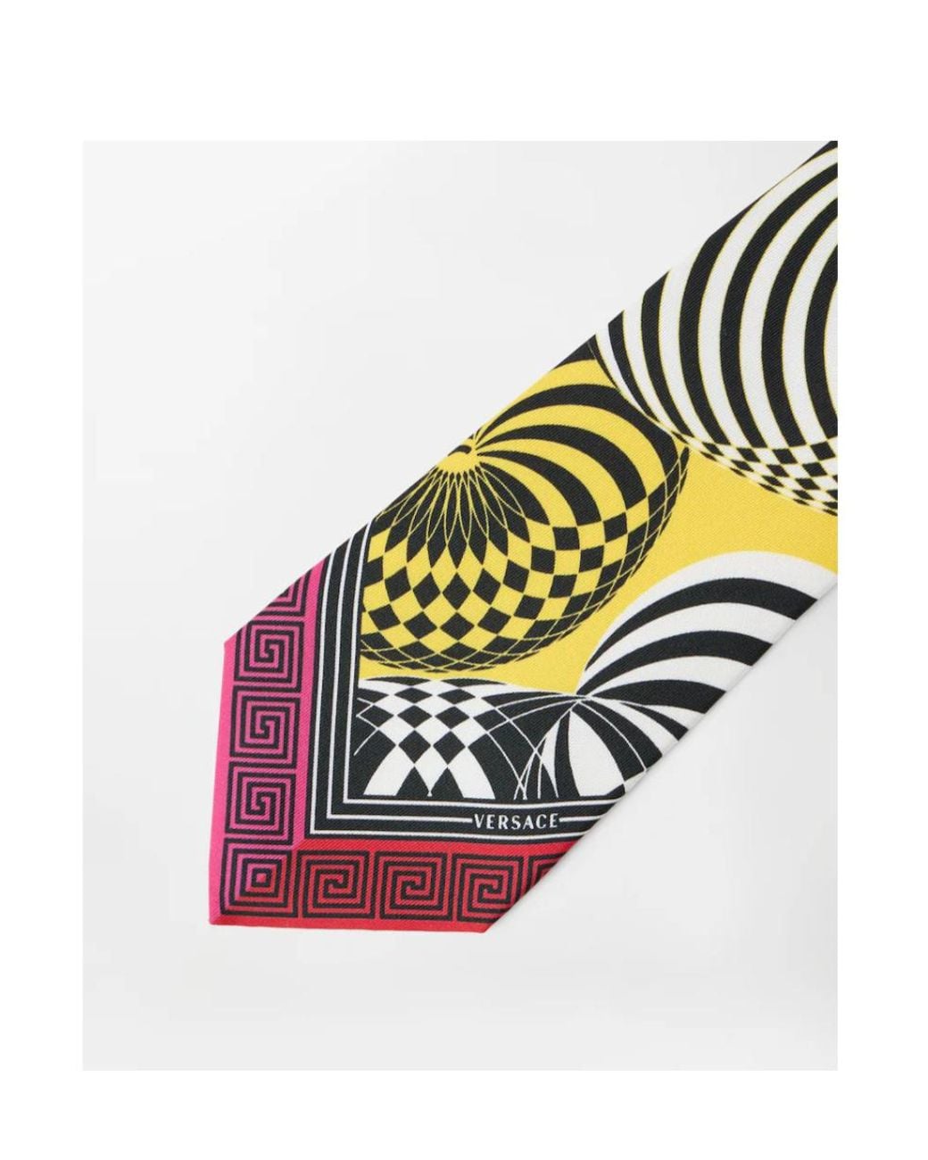 Versace White Pattern Print Twill Tie for men