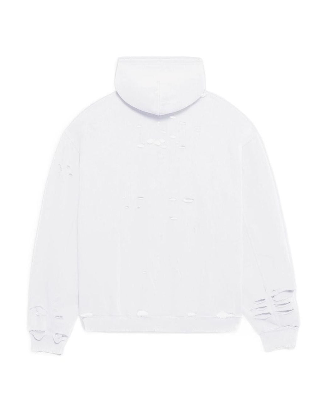 Balenciaga White Hoodie Caps Destroyed for men